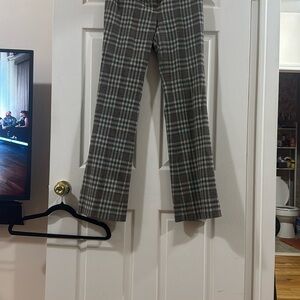 Theory Gray Plaid Trousers